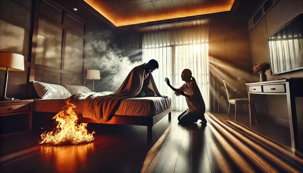 Emotional scene from Agra hotel: Man sets himself on fire in front of girlfriend